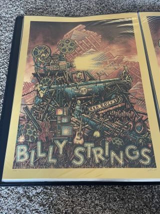 Billy Strings Red Rocks Gold Variant Poster Luke Martin