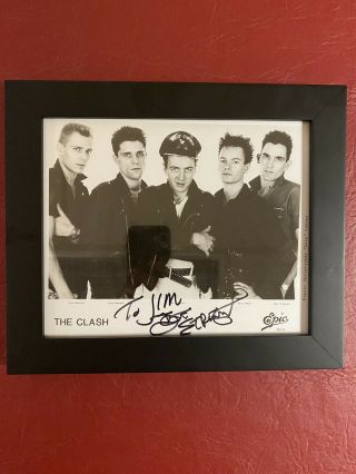 Joe Strummer Of The Clash Signed Autograph On Black White Photograph Epic