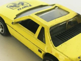 Hot Wheels Yellow Fiero Vintage Toy Car Diecast 1980 ' s 1984 Metal Bottom Pontiac 2
