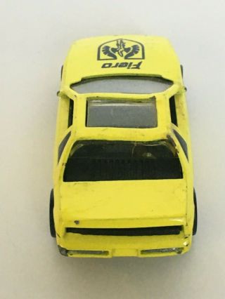Hot Wheels Yellow Fiero Vintage Toy Car Diecast 1980 ' s 1984 Metal Bottom Pontiac 3
