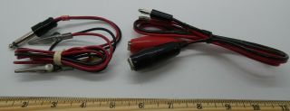 Vintage Volt Tester Leads Plugs / Muliple Sizes Clamps Alligtator Clips Pos/neg