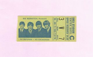 The Beatles Shea Stadium 1966 Concert Ticket Stub Near Rare
