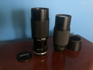 Two Vintage Lens: Tamron 70 - 210mm F/3.  8 - 4 Adaptall - 2 46a; Minolta 70 - 210mm F/4.  5