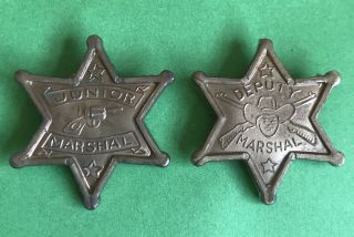 Vintage Plastic Deputy & Junior Marshal Pin Badge