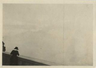 Vintage Photograph Woman At Bottom Edge Of Frame 1910s - 20s