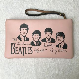 Rare 1964 Beatles Clutch Purse With Leather Handle