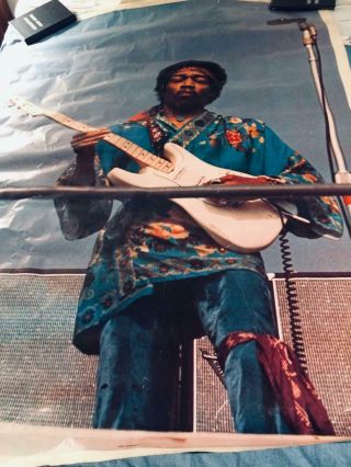 Vintage 1971 Jimi Hendrix Door Poster 31 " X 58 " Distributed By One - Stop Posters