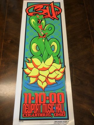 311 Newport Music Hall 2000 Colombia Oh Silkscreen Poster Mike Martin S/n148/300