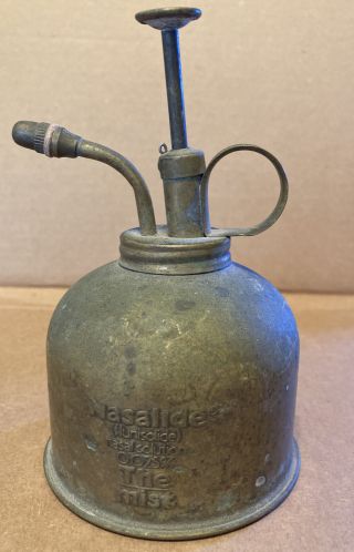 Vintage Brass Nasalide " The Mist " Atomizer Plant Water Mister 6 - 1/4 " Hong Kong