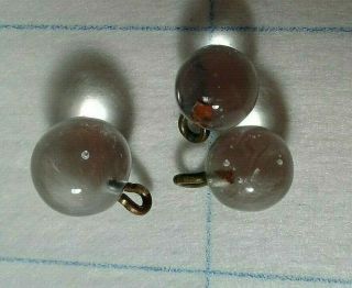 3 - Vintage Clear Glass Buttons W Metal Shanks 2 Sizes