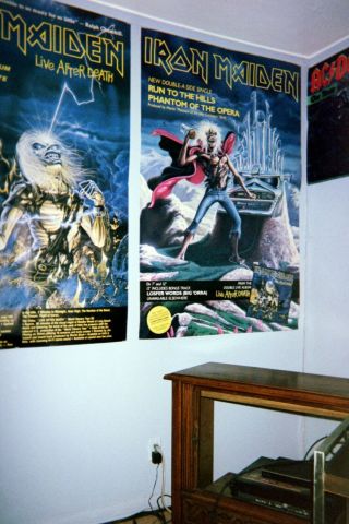 Iron Maiden 1985 Run To The Hills/ Phantom Of The Opera Uk Subway Poster
