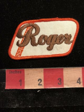 Vtg Brown Letter Version Fancy Roger Uniform Badge Patch With Name 83y1