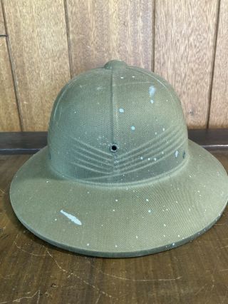Vintage WWII Green Pith Military Helmet International Hat Co.  1944 2