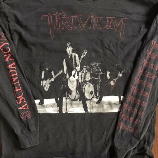 Vtg Trivium Ascendancy T - Shirt L Death Metal 2sided Graphic Long Sleeve