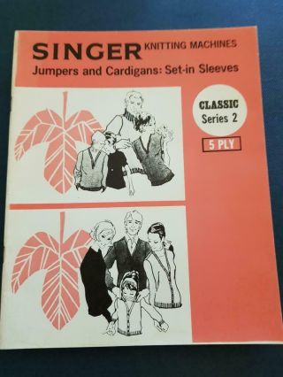 Vintage Singer Knitting Machine Pattern Book 2 Jumper/cardigan Freepost In Aust