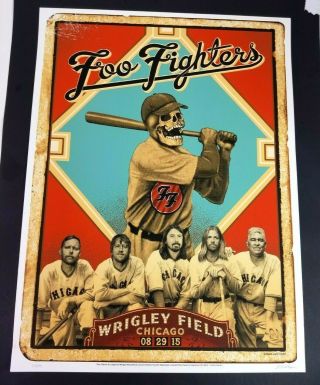 Foo Fighters Wrigley Field Chicago 8/29/2015 Concert Poster 223/400 Signed Emek
