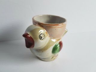 Egg Cup Kitchenware Japan Luster Finish Handpainted Bird Vintage