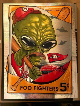 Foo Fighters Wrigley Field 2018 Sparkle Foil Variant Poster By Zombie Yeti