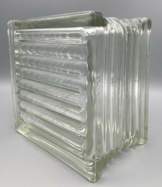 Vintage Owens - Illinois Architecture Glass Block Ribbed 5.  75 " Sq.  X 4 " 3.  4 Lbs