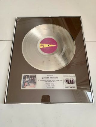 1983 Rick James 1988 Street Songs Album Framed Official Platinum Sales Award