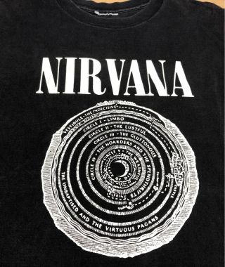 1992 Nirvana Bleach PROMO 9 Circles of Hell Dantes Inferno VERY RARE XL T Shirt 2
