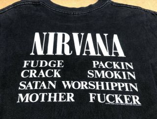 1992 Nirvana Bleach PROMO 9 Circles of Hell Dantes Inferno VERY RARE XL T Shirt 4