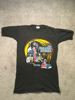 Vintage 1970’s Rolling Stones Us Tour Concert Shirt (l)