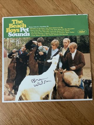Brian Wilson Signed Pet Sounds Album Cover Beach Boys Lp Autographed