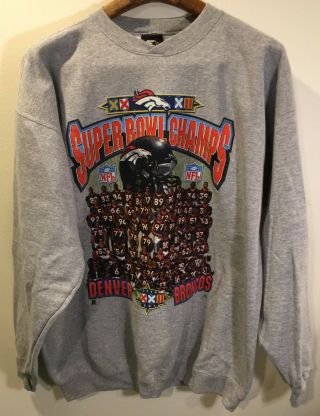 Vintage 1997 Starter Denver Broncos Bowl Official Crewneck Sweatshirt Szxl