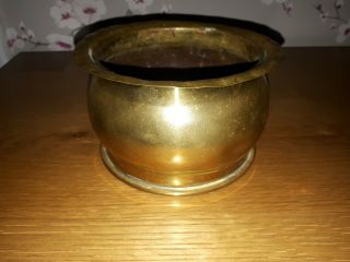 Vintage Ww1 Trench Art Brass Shell Case Pot Container