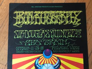 Vintage Iron Butterfly 1968 San Francisco Bg 141 Fillmore West Concert Poster 3