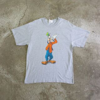 Vintage Disney Goofy Double Sided Graphic Print Grey T - Shirt Medium
