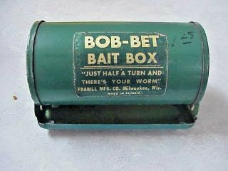 Vtg Frabill Bob - Bet Fishing Belt Loops Bait Box