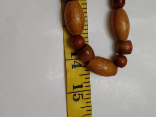 VINTAGE Wooden Bead Necklace 30 