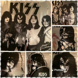 Kiss 6 Posters 1977 Mylar Foil Aucoin Gene Simmons Paul Ace Peter Rare Vintage