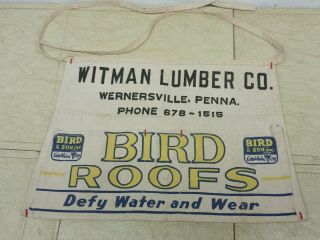 Vintage Canvas Advertising Nail Apron Witman Lumber Co.  Wernersville Pa