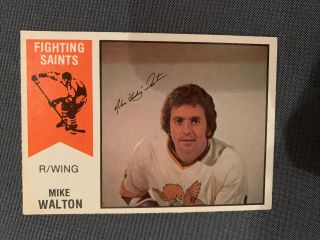 1974 - 75 O - Pee - Chee Wha 10 Mike Walton Minnesota Fighting Saints Vintage - Ex