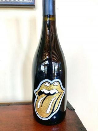Rolling Stones Glitter Tongue Wine Bottle.  Extremely Rare Limited Edition.