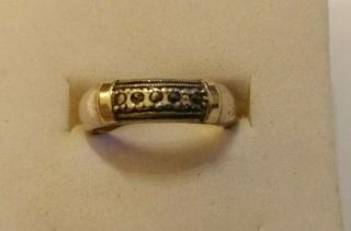 Vintage White Metal And Marcasite Ring Size K/l