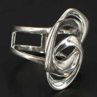 Vtg Sterling Silver - Freeform Abstract Lines Geometric Ring Size 5.  25 - 7g