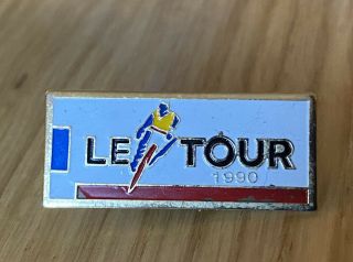 Very Rare Vintage Cycling Pin Badge Tour De France Logo 1990