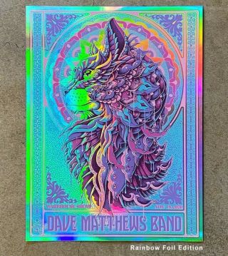 Dave Matthews Band Warehouse Show Poster Bioworkz S/n Rainbow Foil Xx/60 Dmb