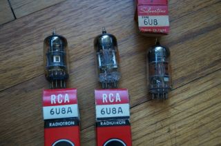 3 Vintage Nos Rca 6u8a / 6kd8 Tubes 7199 Sub With An Adaptor