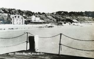 Totland Bay,  Isle Of Wight Iow From The Pier.  Vintage Photographic Postcard
