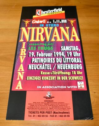 Nirvana Patinoire Du Littoral 1994 Switzerland Concert Poster