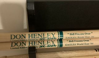 Eagles Don Henley 1994 Hell Freezes Over Tour Drumsticks Very Rare