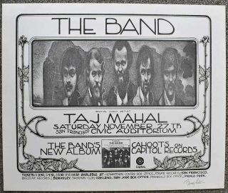 The Band Concert Poster Randy Tuten Signed San Francisco 1971