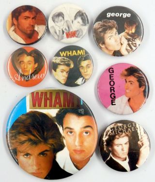 Wham Button Badges 8 X Vintage Wham Pin Badges George Michael