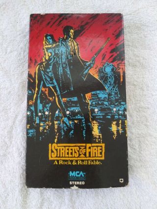 Rick Moranis Streets Of Fire Vintage Vhs Tape Vcr Movie A Rock And Roll Fable