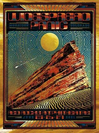 Widespread Panic Red Rocks 2021 Gold Foil Subject Matter In Hand X/60